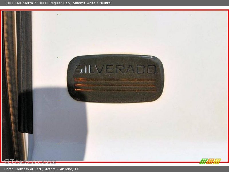 Summit White / Neutral 2003 GMC Sierra 2500HD Regular Cab