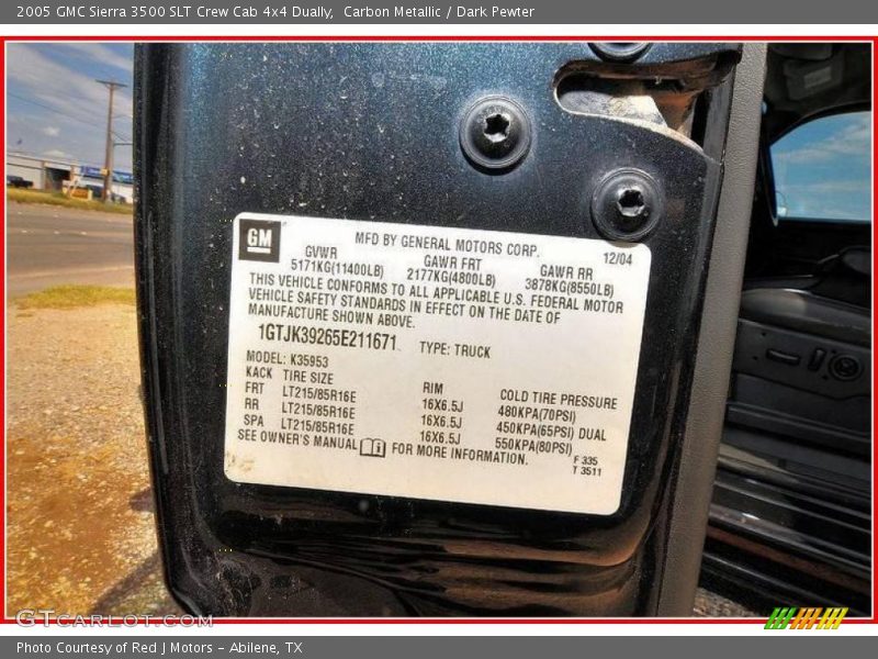 Carbon Metallic / Dark Pewter 2005 GMC Sierra 3500 SLT Crew Cab 4x4 Dually
