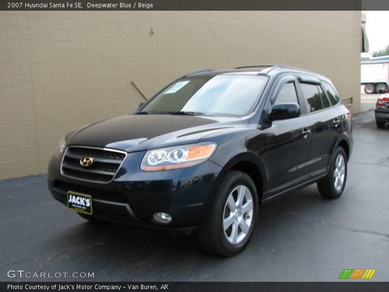 Deepwater Blue / Beige 2007 Hyundai Santa Fe SE