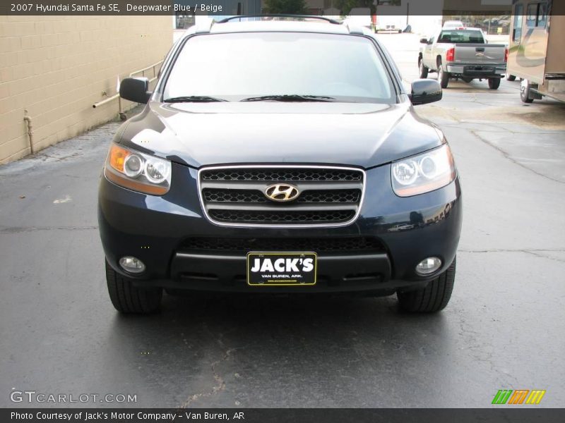 Deepwater Blue / Beige 2007 Hyundai Santa Fe SE