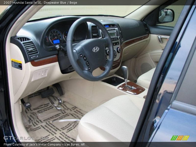 Deepwater Blue / Beige 2007 Hyundai Santa Fe SE