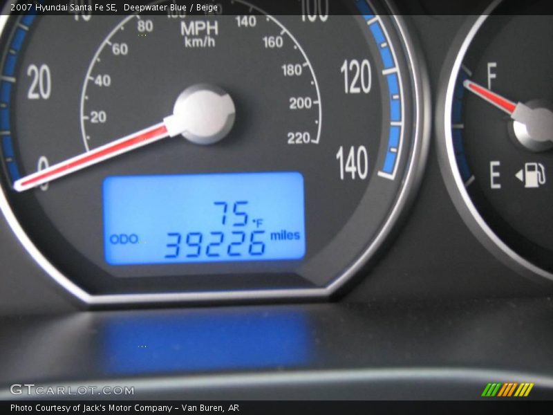 Deepwater Blue / Beige 2007 Hyundai Santa Fe SE