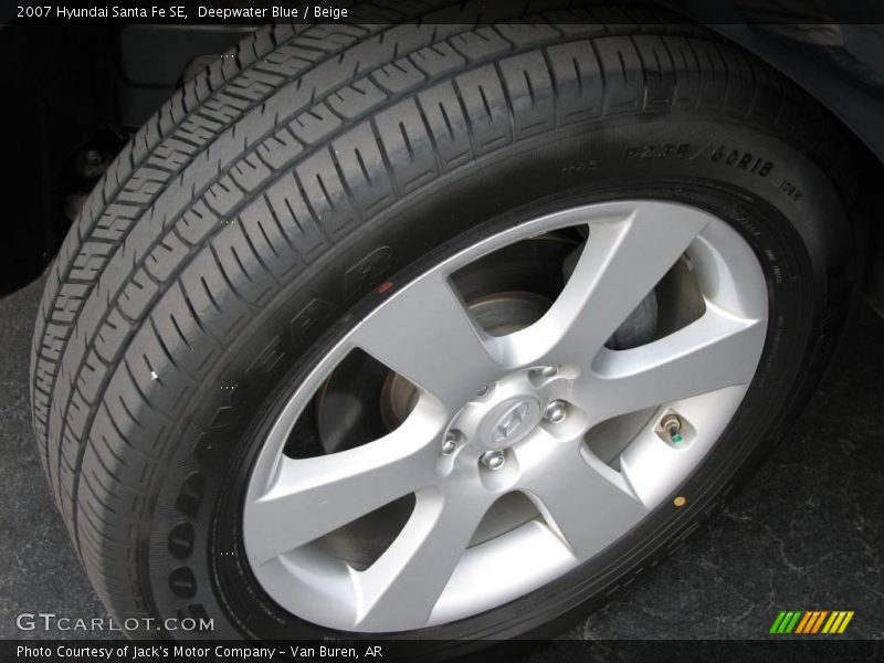 Deepwater Blue / Beige 2007 Hyundai Santa Fe SE