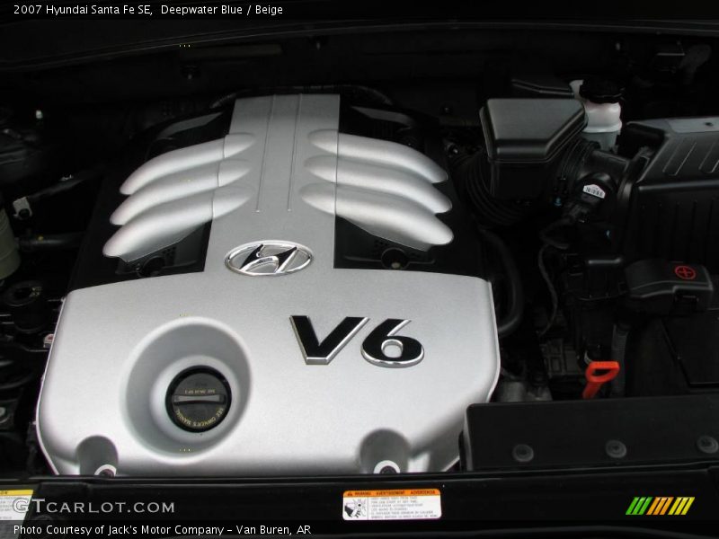 Deepwater Blue / Beige 2007 Hyundai Santa Fe SE