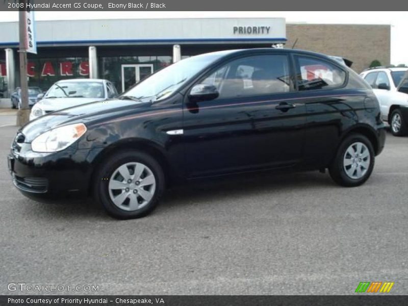 Ebony Black / Black 2008 Hyundai Accent GS Coupe