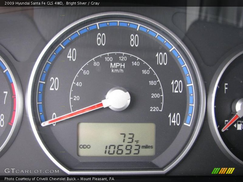 Bright Silver / Gray 2009 Hyundai Santa Fe GLS 4WD
