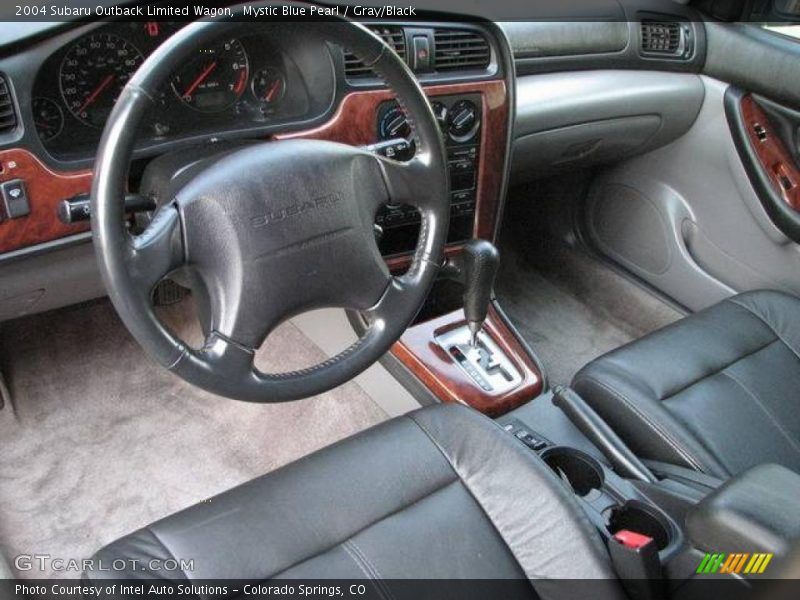 Mystic Blue Pearl / Gray/Black 2004 Subaru Outback Limited Wagon