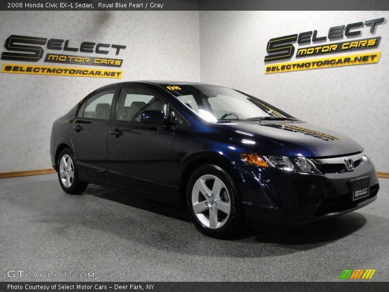 Royal Blue Pearl / Gray 2008 Honda Civic EX-L Sedan