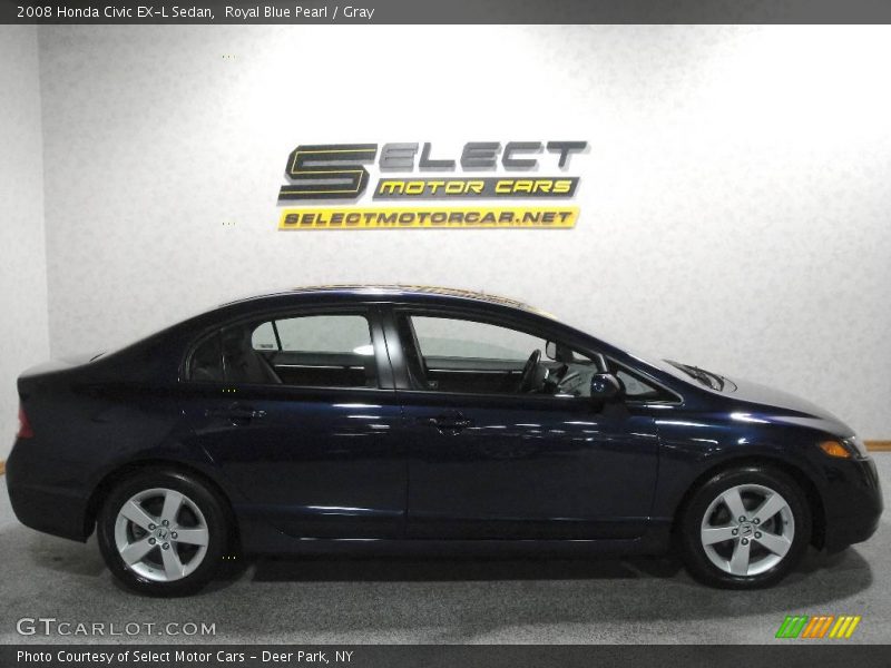 Royal Blue Pearl / Gray 2008 Honda Civic EX-L Sedan