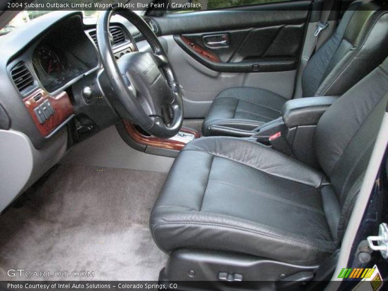 Mystic Blue Pearl / Gray/Black 2004 Subaru Outback Limited Wagon