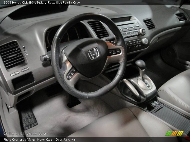 Royal Blue Pearl / Gray 2008 Honda Civic EX-L Sedan