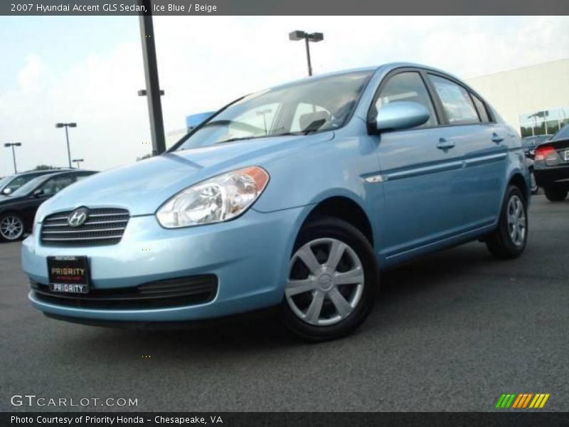 Ice Blue / Beige 2007 Hyundai Accent GLS Sedan