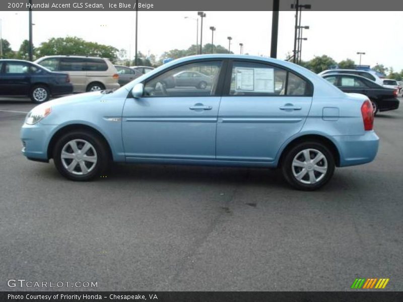 Ice Blue / Beige 2007 Hyundai Accent GLS Sedan