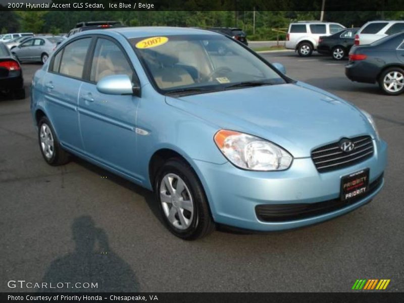 Ice Blue / Beige 2007 Hyundai Accent GLS Sedan