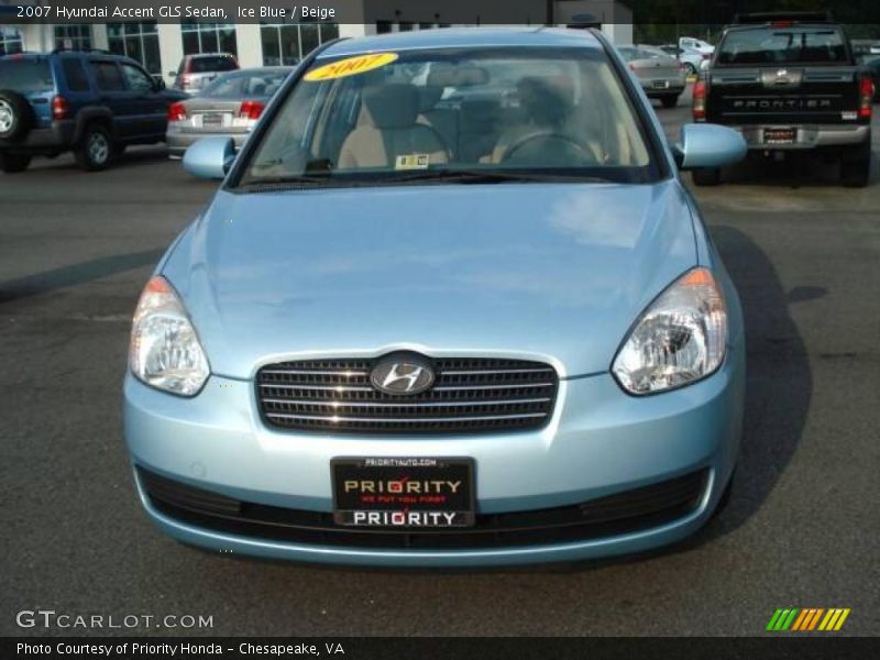 Ice Blue / Beige 2007 Hyundai Accent GLS Sedan