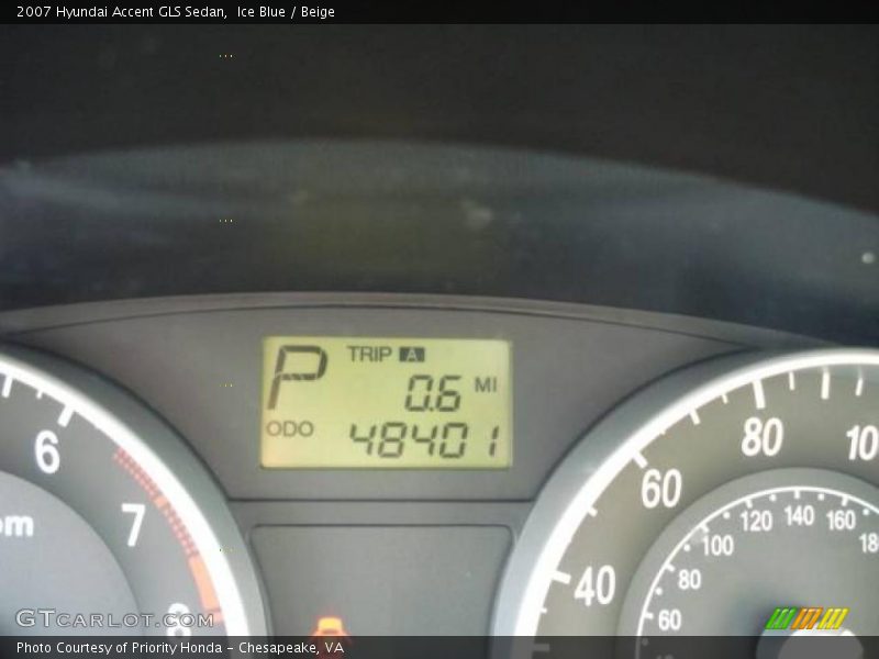 Ice Blue / Beige 2007 Hyundai Accent GLS Sedan