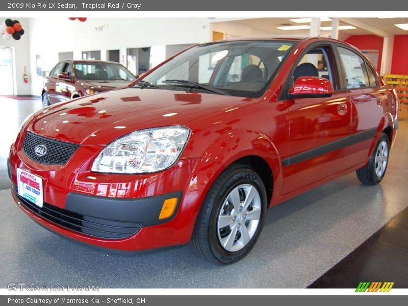 Tropical Red / Gray 2009 Kia Rio LX Sedan