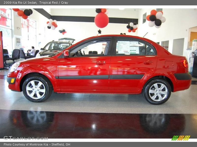 Tropical Red / Gray 2009 Kia Rio LX Sedan