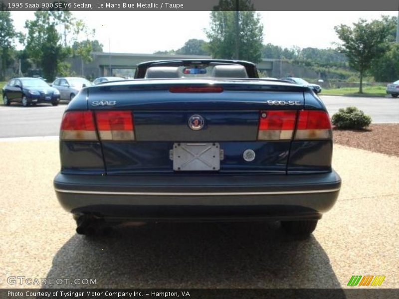 Le Mans Blue Metallic / Taupe 1995 Saab 900 SE V6 Sedan