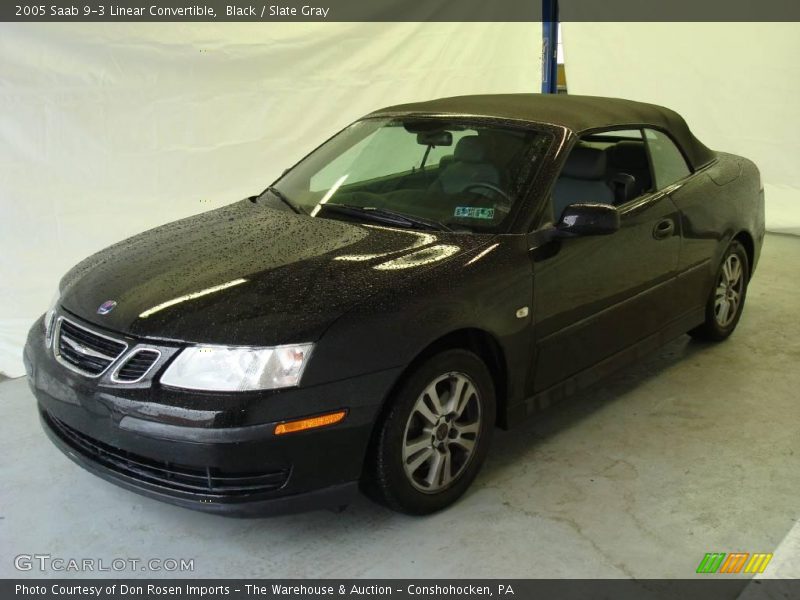 Black / Slate Gray 2005 Saab 9-3 Linear Convertible