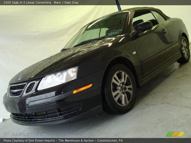 Black / Slate Gray 2005 Saab 9-3 Linear Convertible