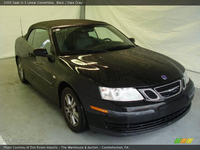 Black / Slate Gray 2005 Saab 9-3 Linear Convertible