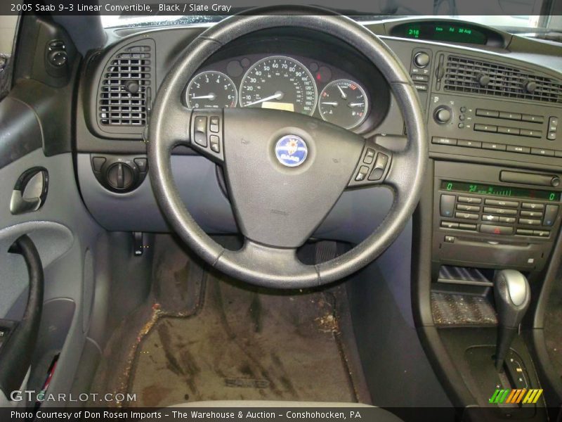 Black / Slate Gray 2005 Saab 9-3 Linear Convertible