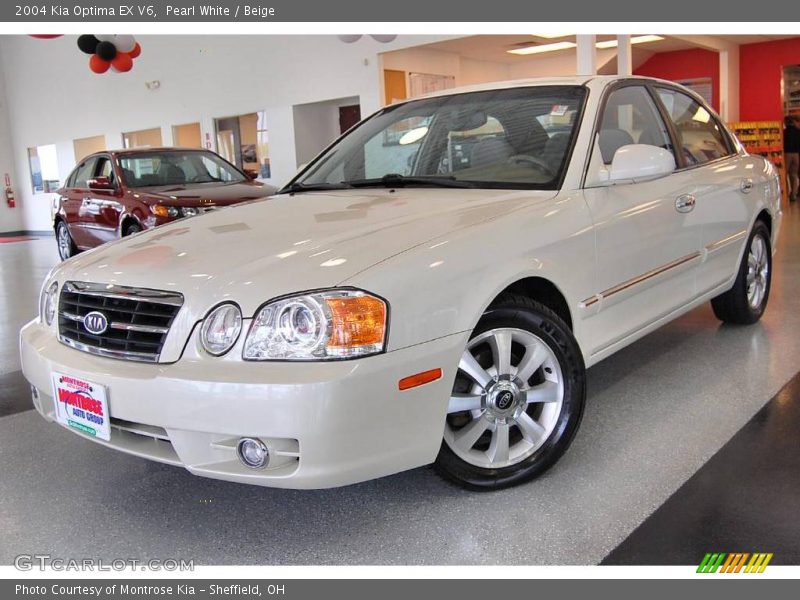 Pearl White / Beige 2004 Kia Optima EX V6