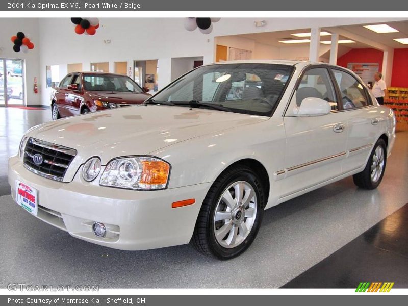 Pearl White / Beige 2004 Kia Optima EX V6