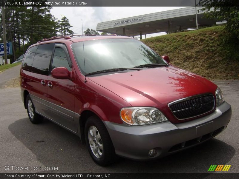 Ruby Red Metallic / Gray 2005 Kia Sedona EX