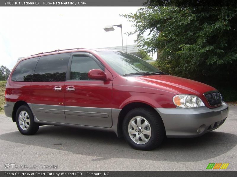 Ruby Red Metallic / Gray 2005 Kia Sedona EX