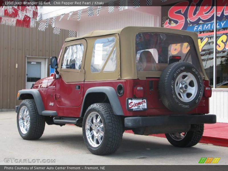 Chili Pepper Red Pearl / Khaki 1998 Jeep Wrangler SE 4x4
