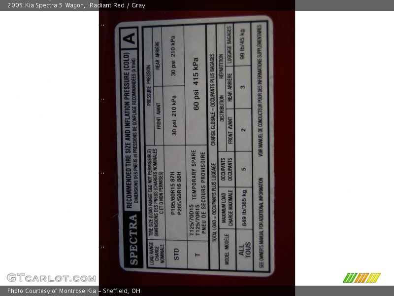 Radiant Red / Gray 2005 Kia Spectra 5 Wagon