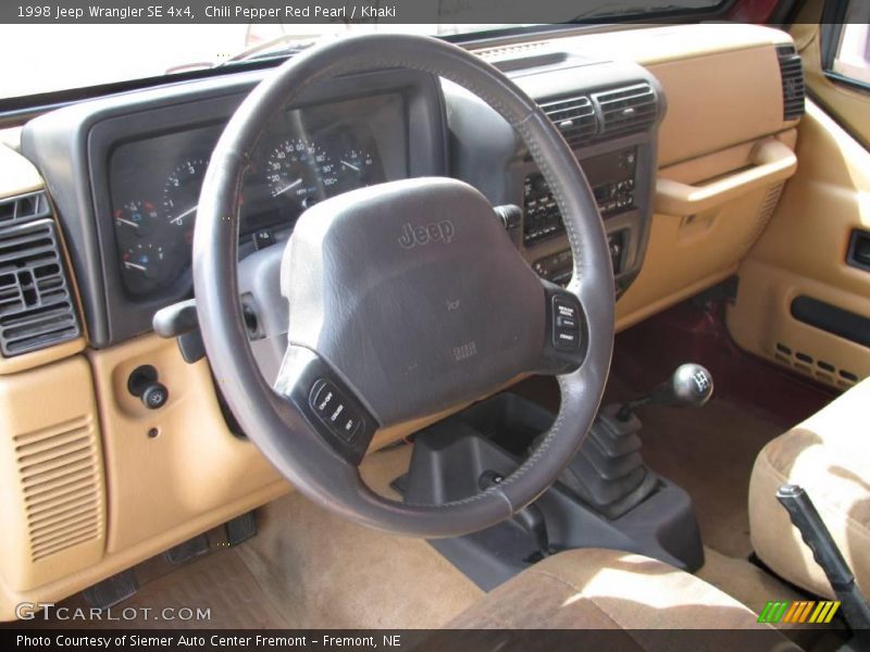 Chili Pepper Red Pearl / Khaki 1998 Jeep Wrangler SE 4x4