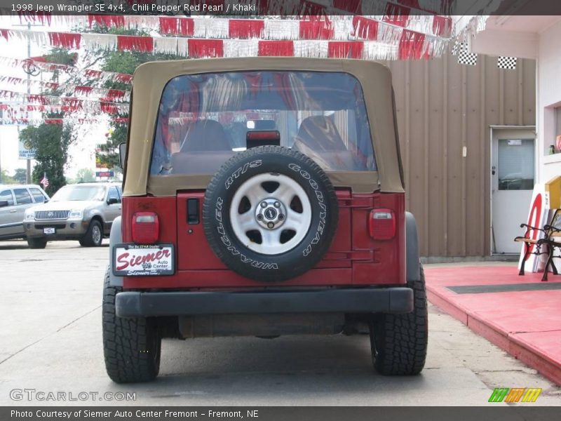Chili Pepper Red Pearl / Khaki 1998 Jeep Wrangler SE 4x4