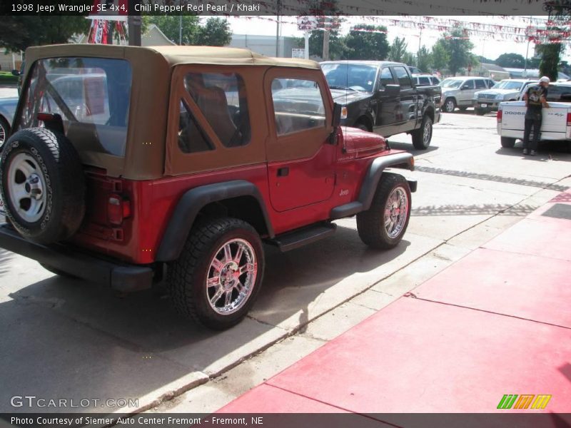 Chili Pepper Red Pearl / Khaki 1998 Jeep Wrangler SE 4x4