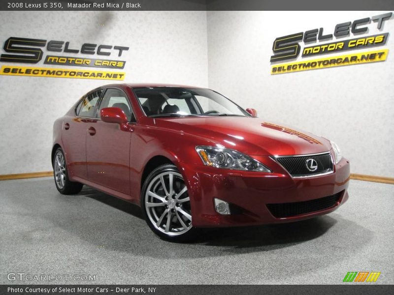 Matador Red Mica / Black 2008 Lexus IS 350
