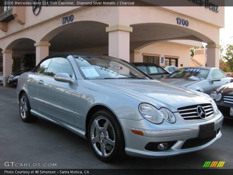 Diamond Silver Metallic / Charcoal 2005 Mercedes-Benz CLK 500 Cabriolet