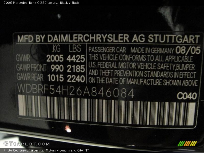 Black / Black 2006 Mercedes-Benz C 280 Luxury