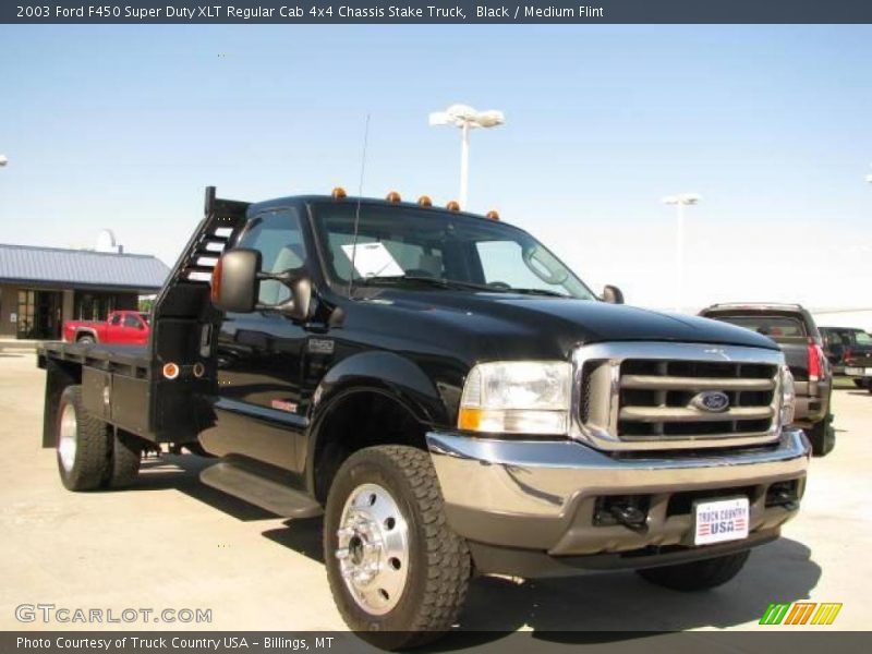 Black / Medium Flint 2003 Ford F450 Super Duty XLT Regular Cab 4x4 Chassis Stake Truck