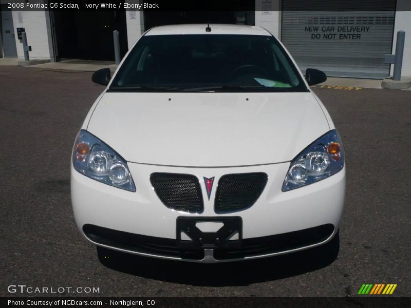 Ivory White / Ebony Black 2008 Pontiac G6 Sedan