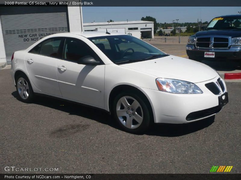 Ivory White / Ebony Black 2008 Pontiac G6 Sedan