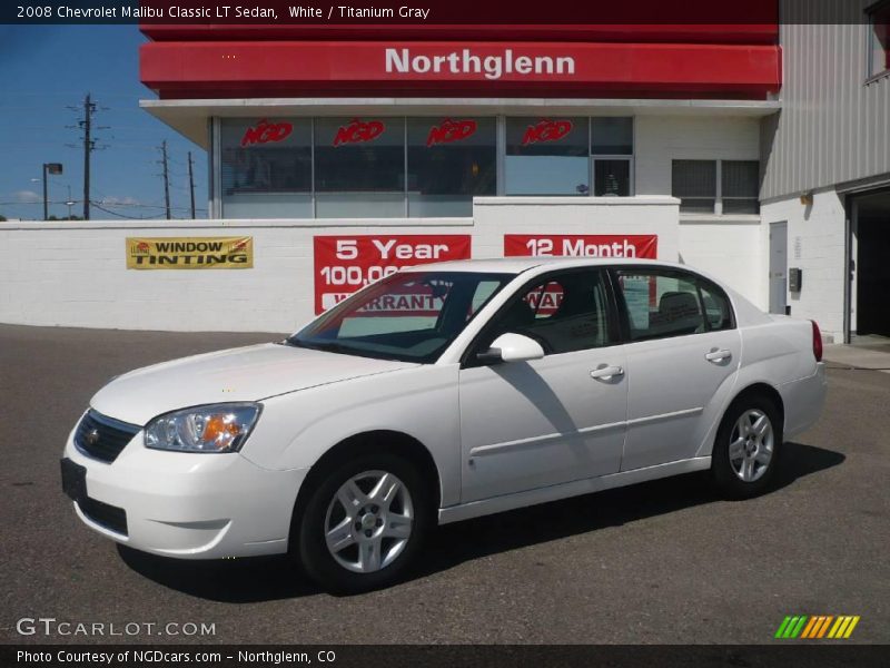 White / Titanium Gray 2008 Chevrolet Malibu Classic LT Sedan