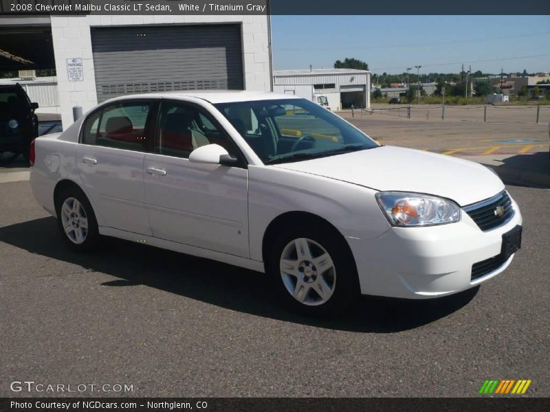 White / Titanium Gray 2008 Chevrolet Malibu Classic LT Sedan