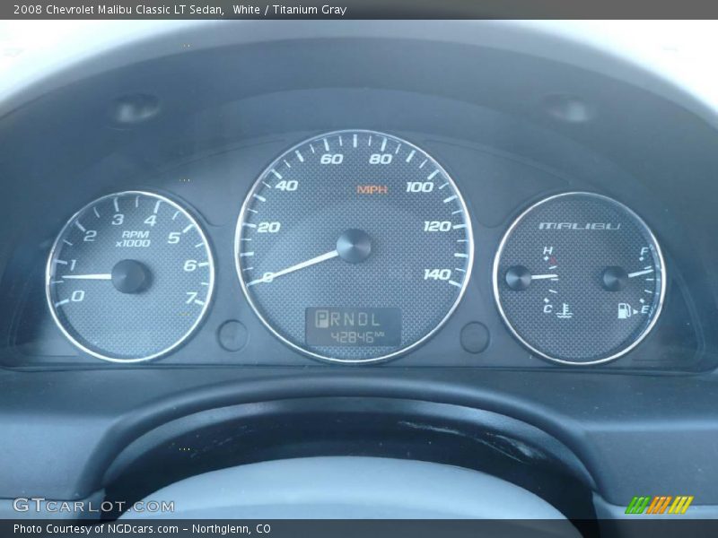 White / Titanium Gray 2008 Chevrolet Malibu Classic LT Sedan