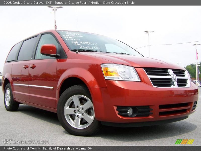 Sunburst Orange Pearl / Medium Slate Gray/Light Shale 2008 Dodge Grand Caravan SXT