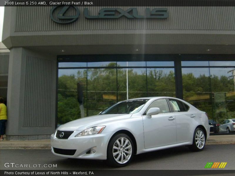 Glacier Frost Pearl / Black 2008 Lexus IS 250 AWD