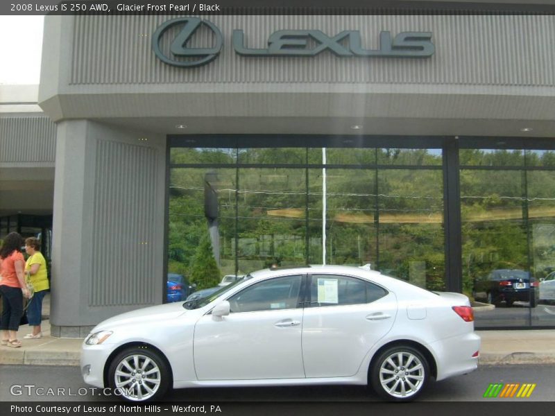 Glacier Frost Pearl / Black 2008 Lexus IS 250 AWD