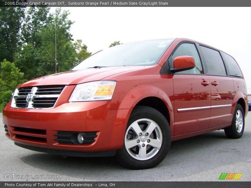 Sunburst Orange Pearl / Medium Slate Gray/Light Shale 2008 Dodge Grand Caravan SXT