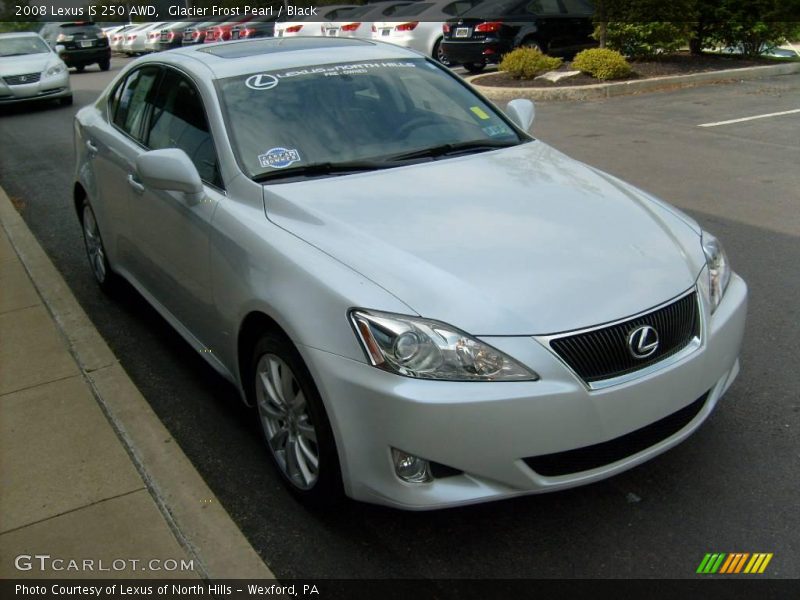 Glacier Frost Pearl / Black 2008 Lexus IS 250 AWD